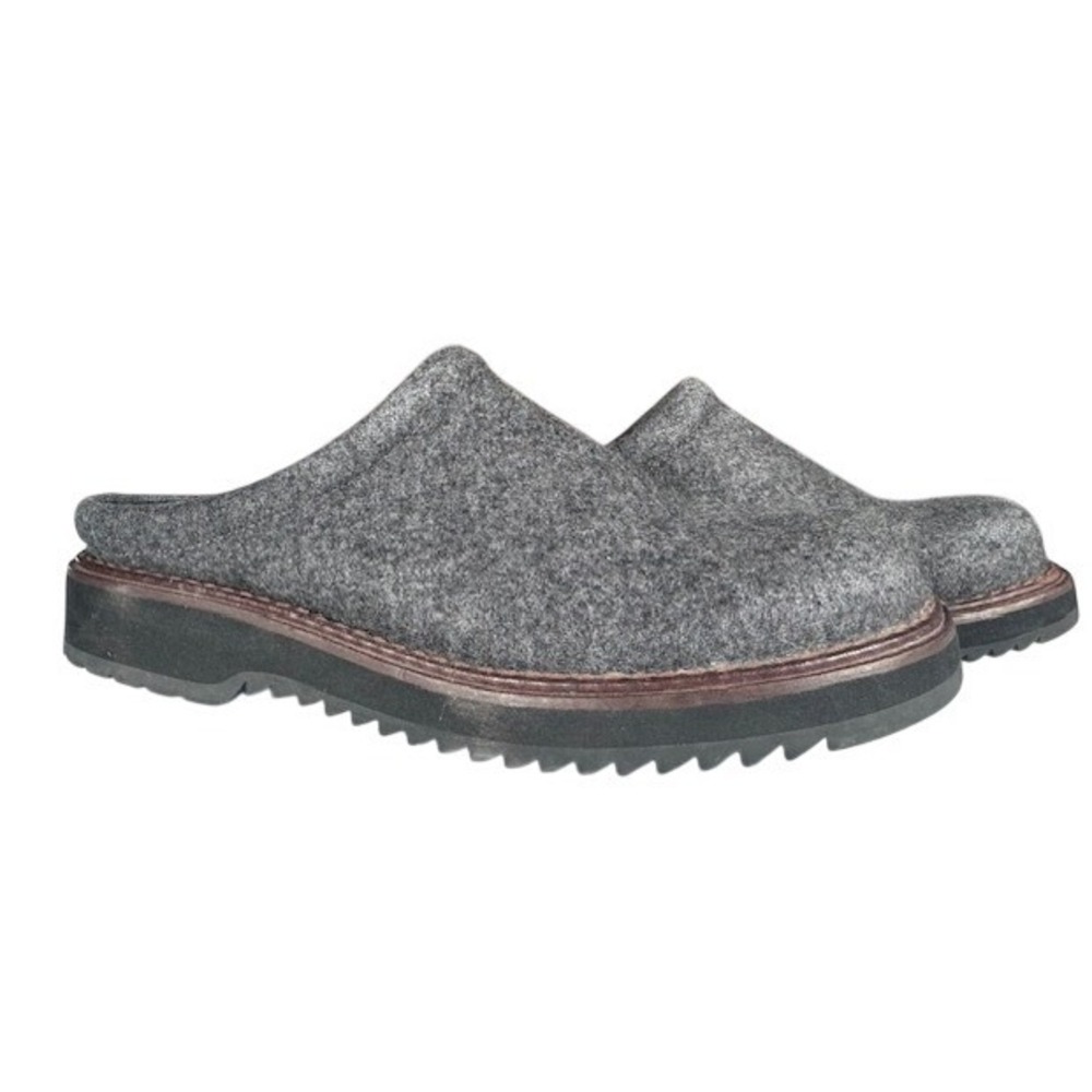 Simple Women's Gray Felt Clogs Slippers Shoes Slip On Mules - 7